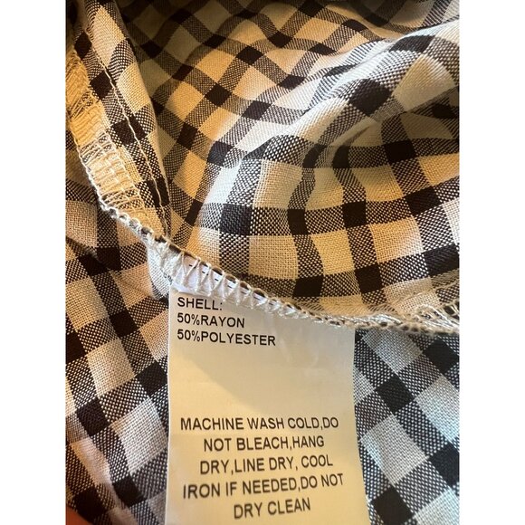 Weekend Suzanne Betro flutter Sleeve Gingham V-Neck blouse Size 4X - Picture 7 of 9